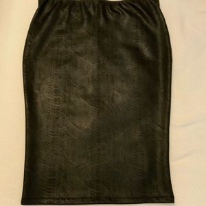 Faux Leather Snakeskin Skirt